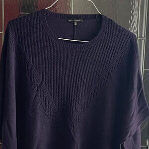 Napa Valley Womens Super Soft BOHO Navy Blue Sleeveless Sweater Size M